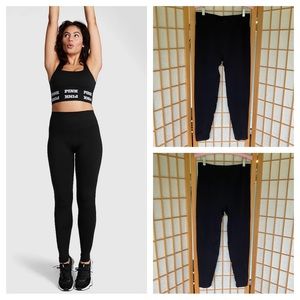 Pink Victoria’s Secret Black Seamless High Waist Active Legging Tight SZ L